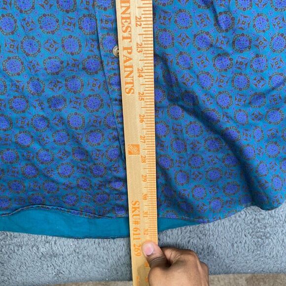 Vintage Ralph Lauren Chaps Mens L Large AOP Abstract Button Down Dress Shirt USA - Picture 9 of 10